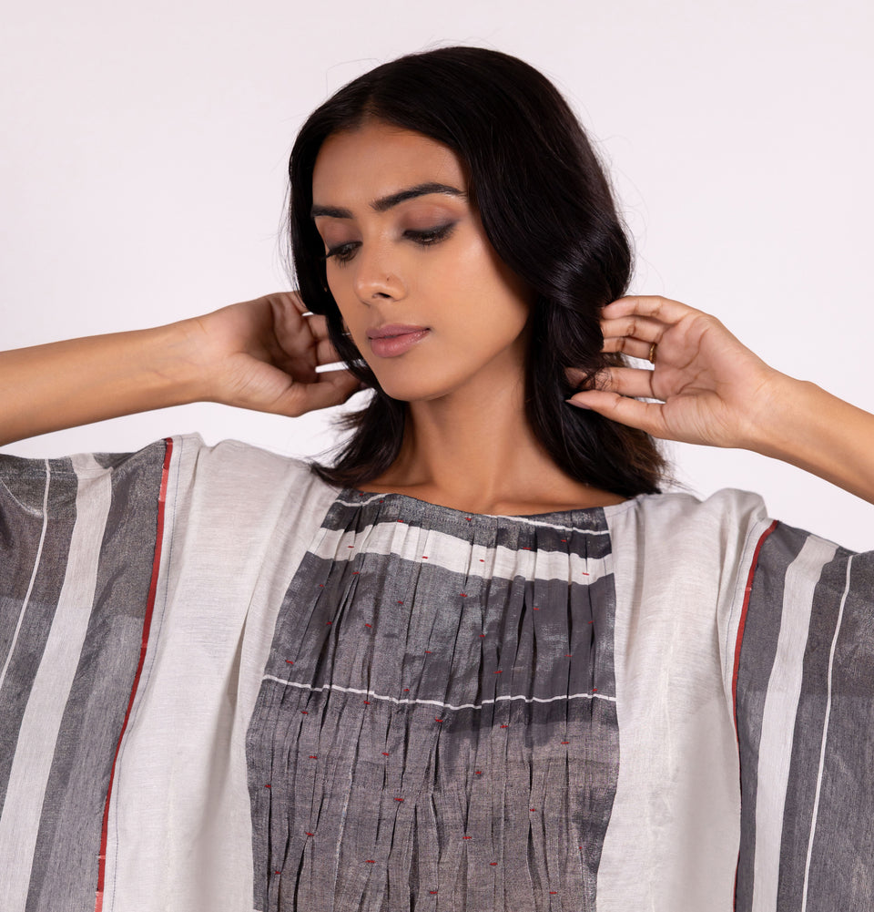 Zari Stripe Poncho