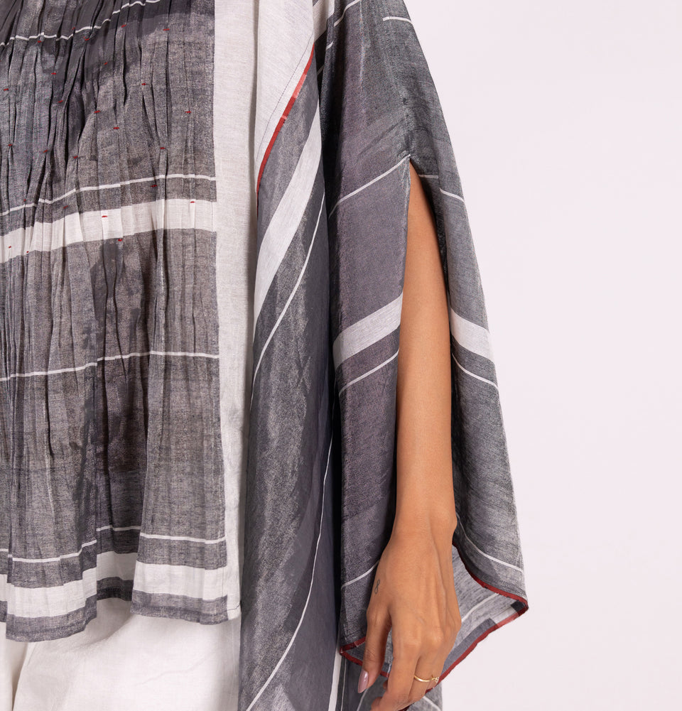 Zari Stripe Poncho