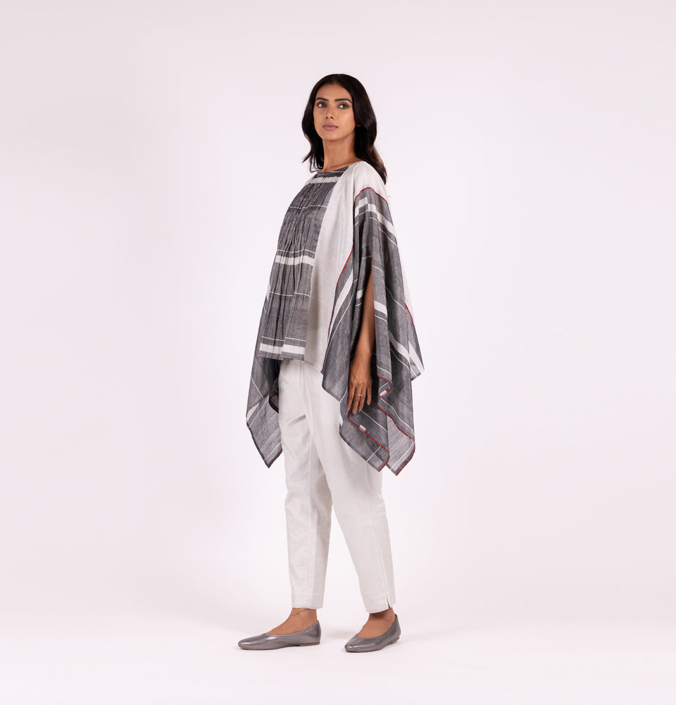 Zari Stripe Poncho