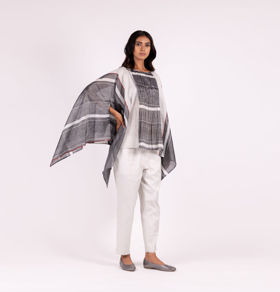 Zari Stripe Poncho