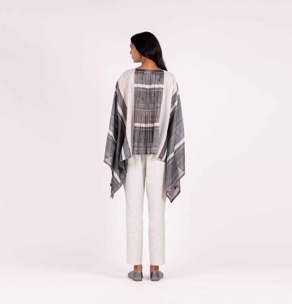 Zari Stripe Poncho