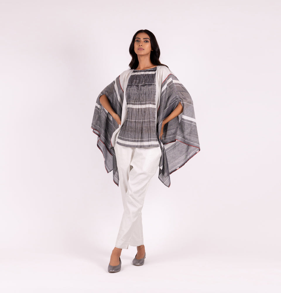 Zari Stripe Poncho