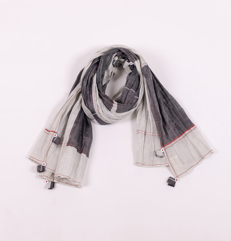 Zari Crushed Stripe Stole