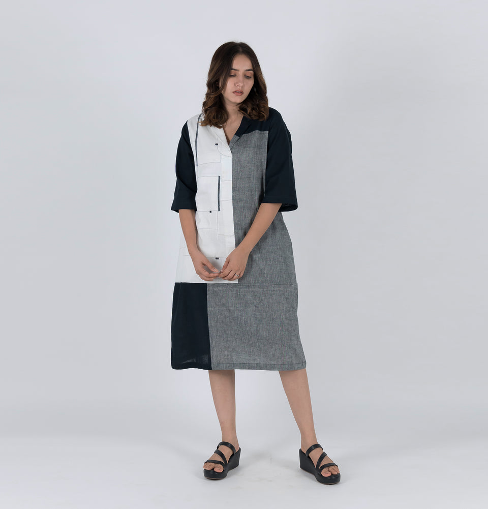 Asymmetry Patch Dress