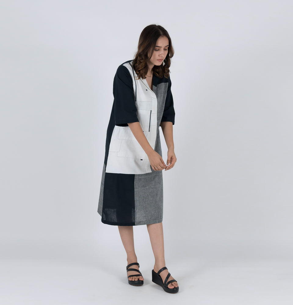 Asymmetry Patch Dress