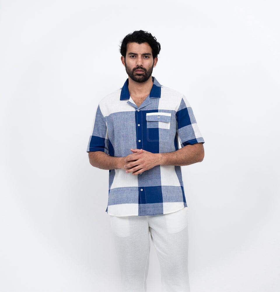 M Asymmetry Block Shirt