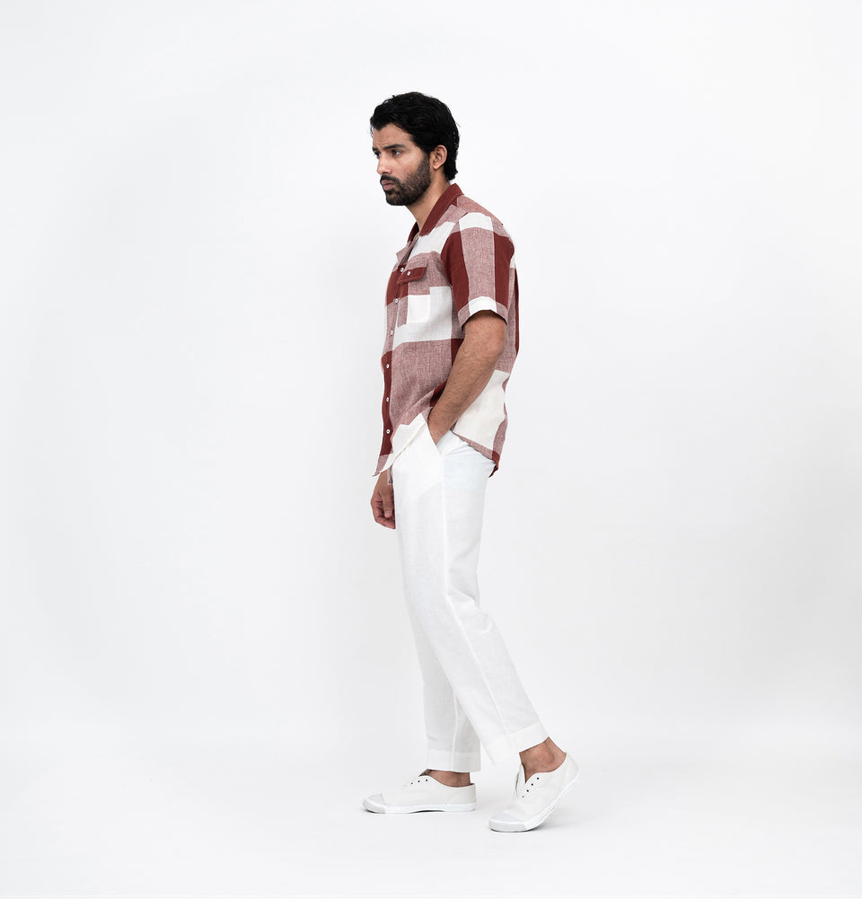 M Asymmetry Block Shirt