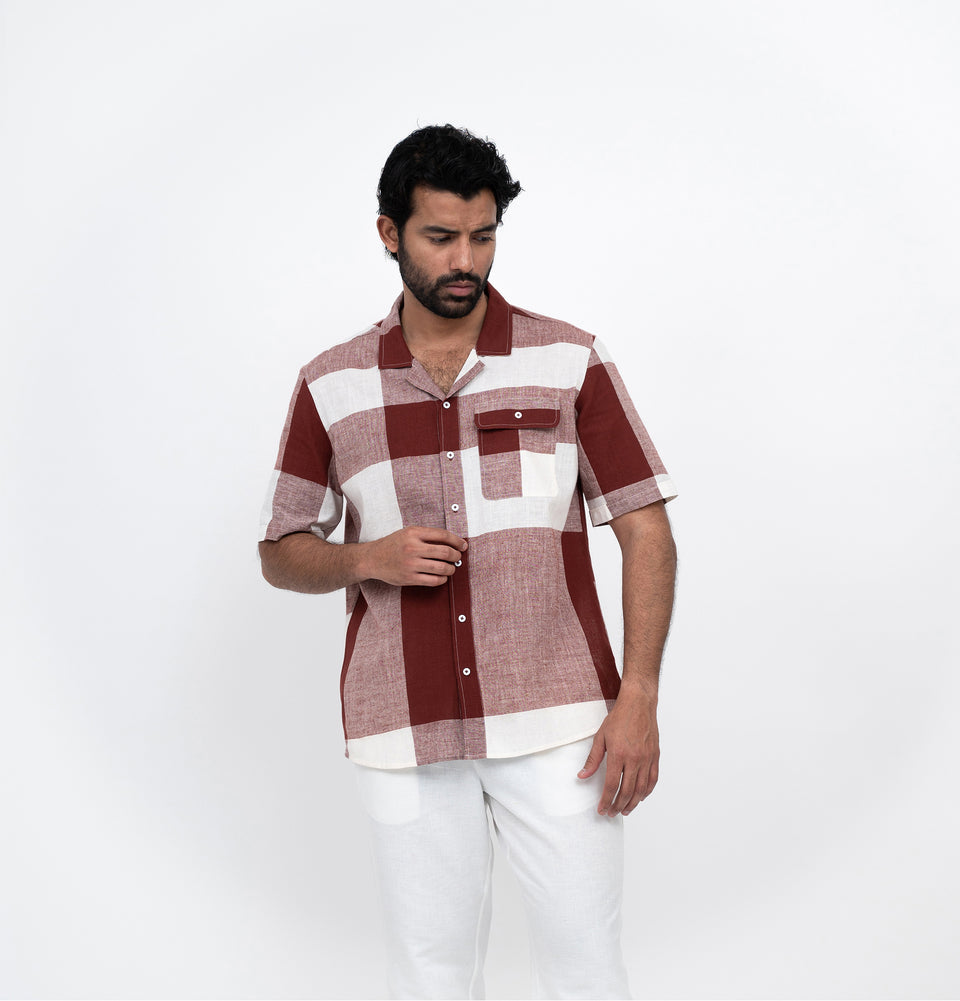 M Asymmetry Block Shirt