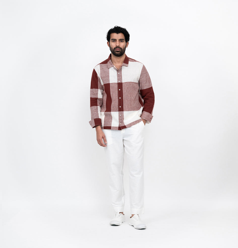 M Asymmetry Check Shirt