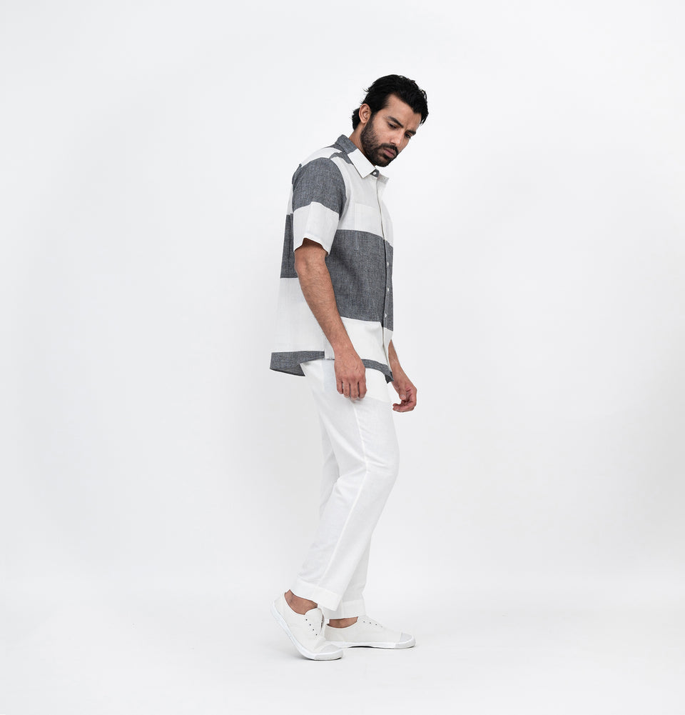 M Asymmetry Stripe Shirt