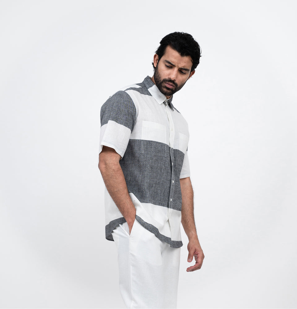 M Asymmetry Stripe Shirt