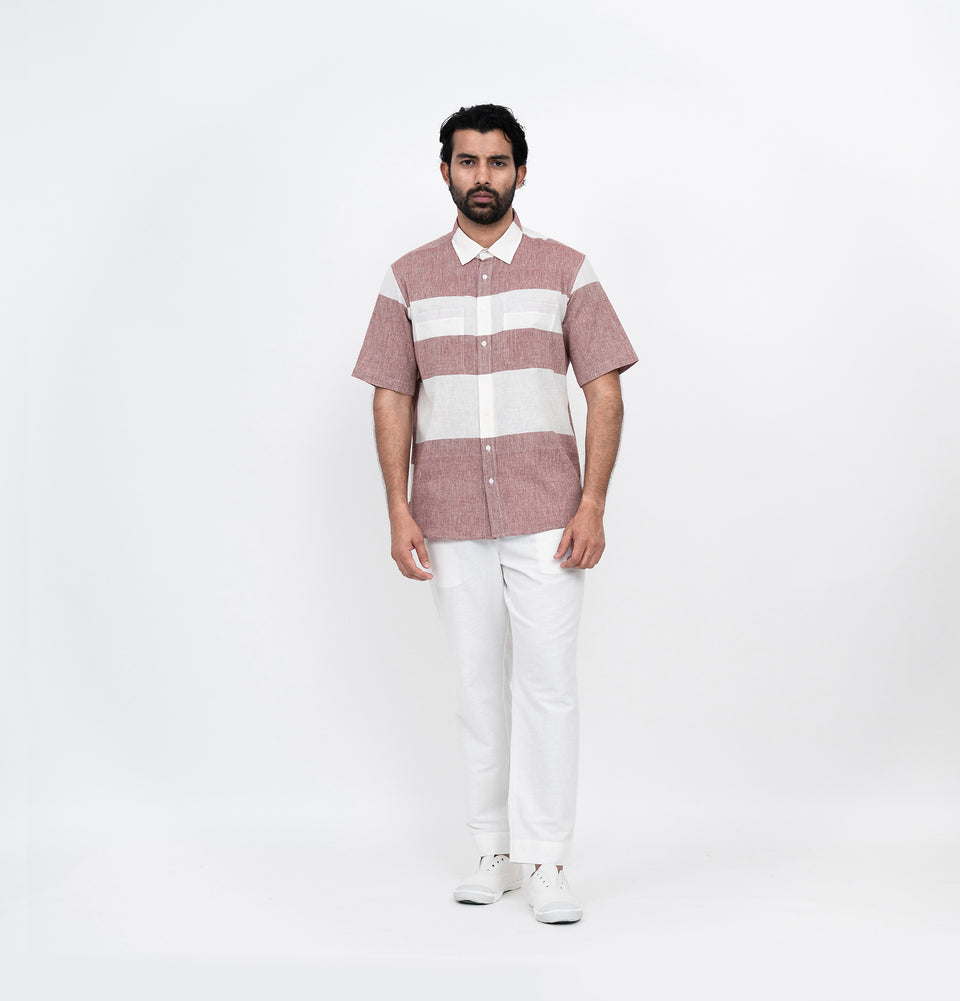 M Asymmetry Stripe Shirt