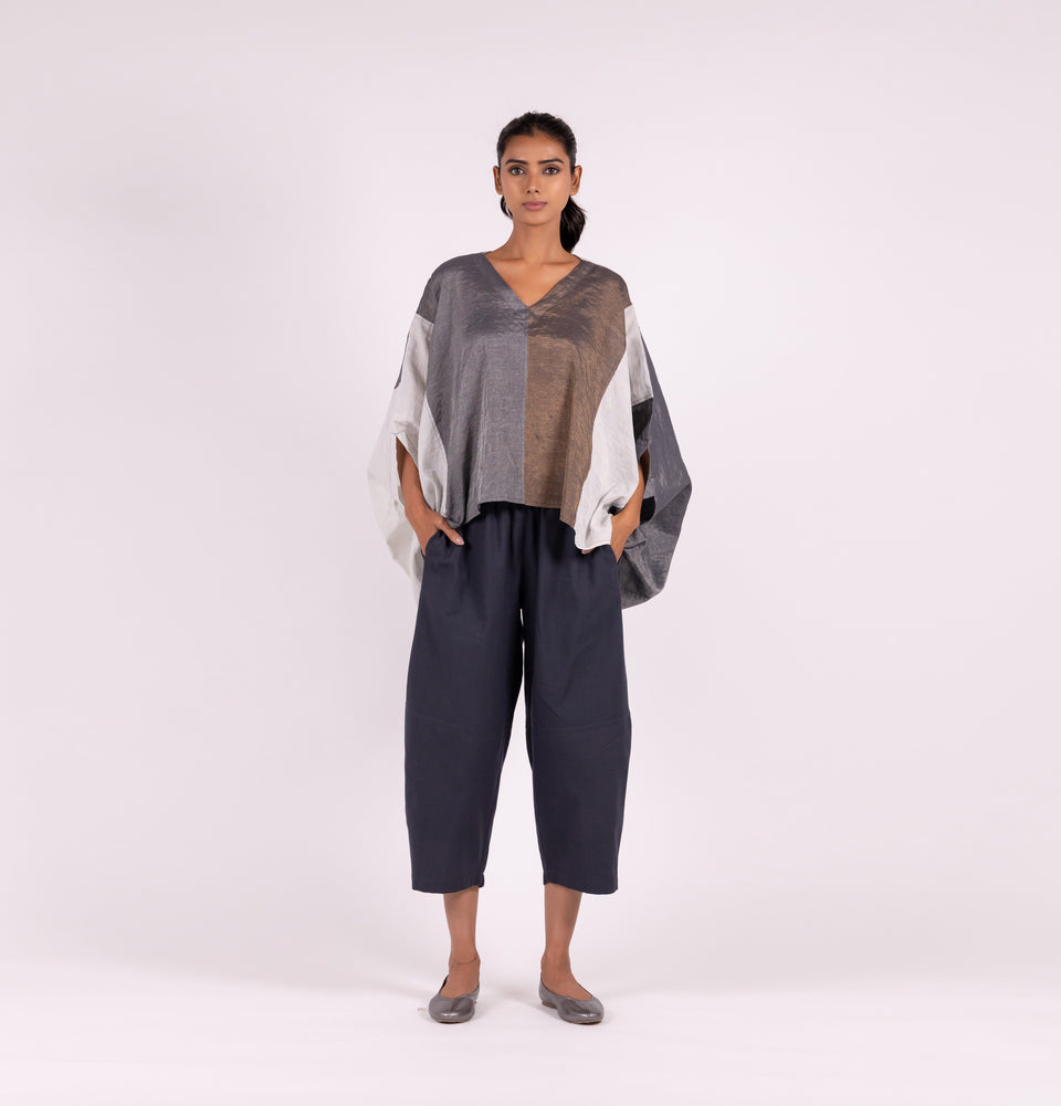 Zari Poncho Top