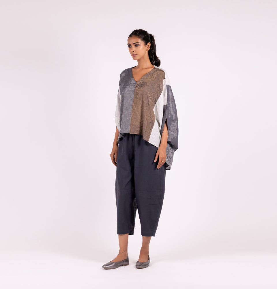 Zari Poncho Top