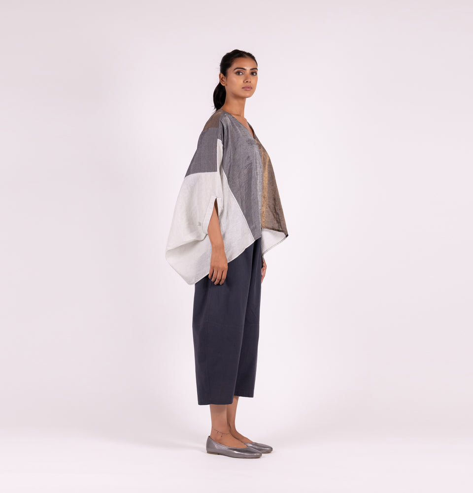 Zari Poncho Top
