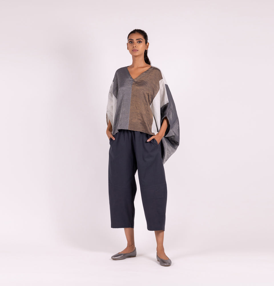 Zari Poncho Top