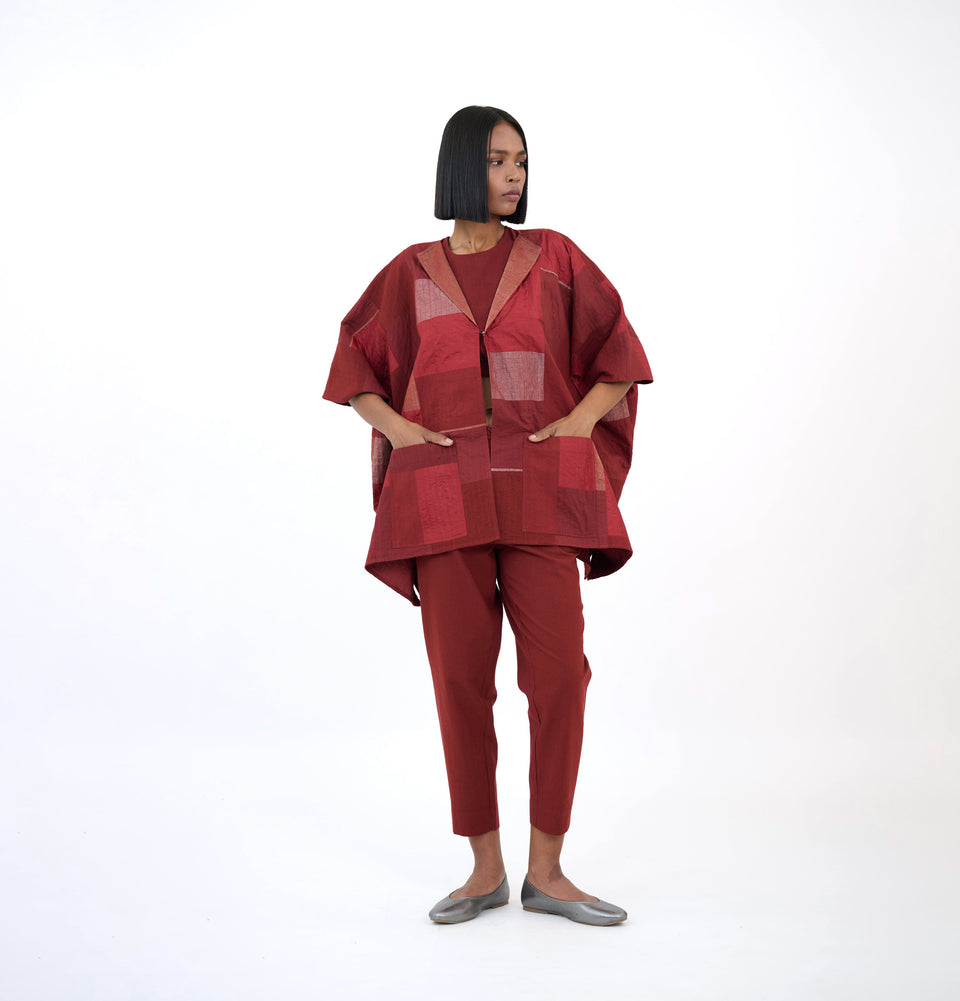 Zari Quilted Poncho