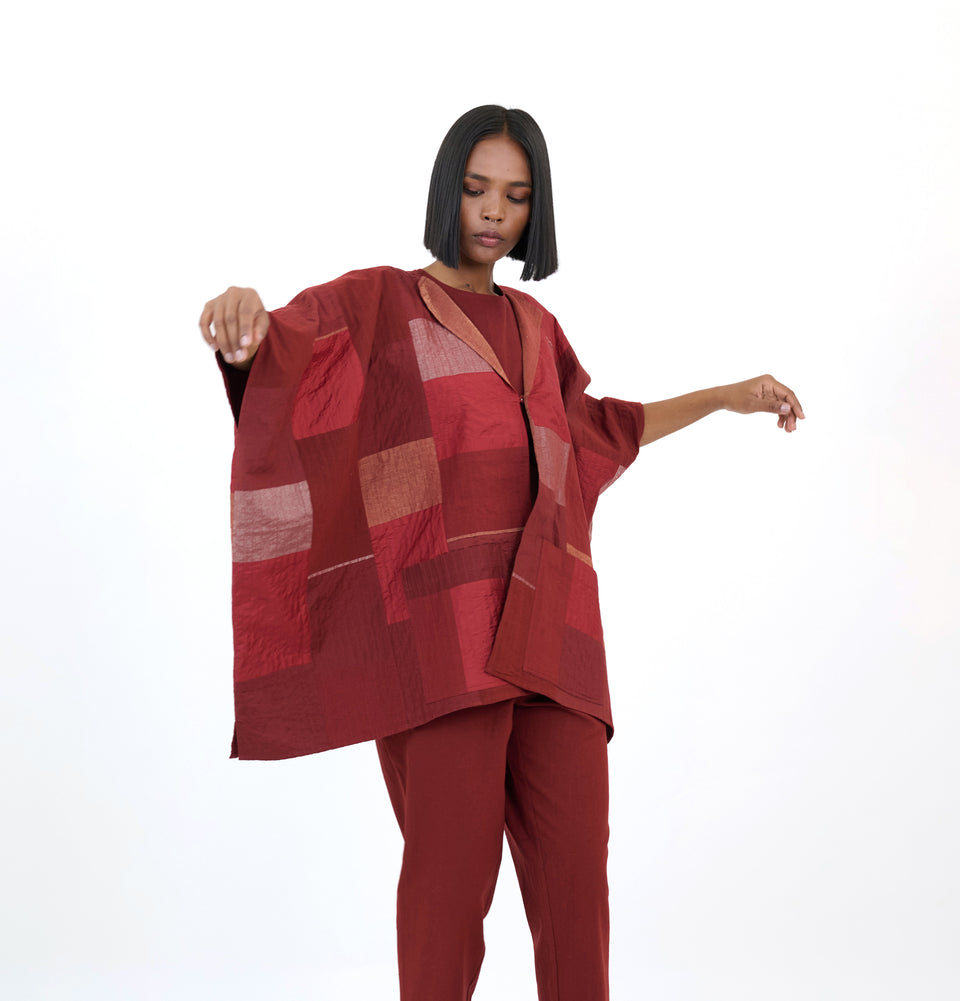 Zari Quilted Poncho