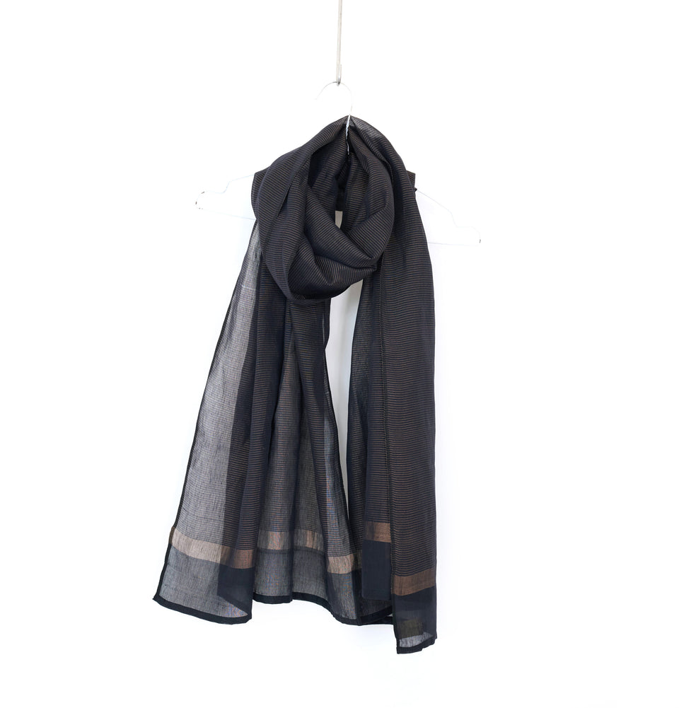 Zari Pinstripe Gold Stole