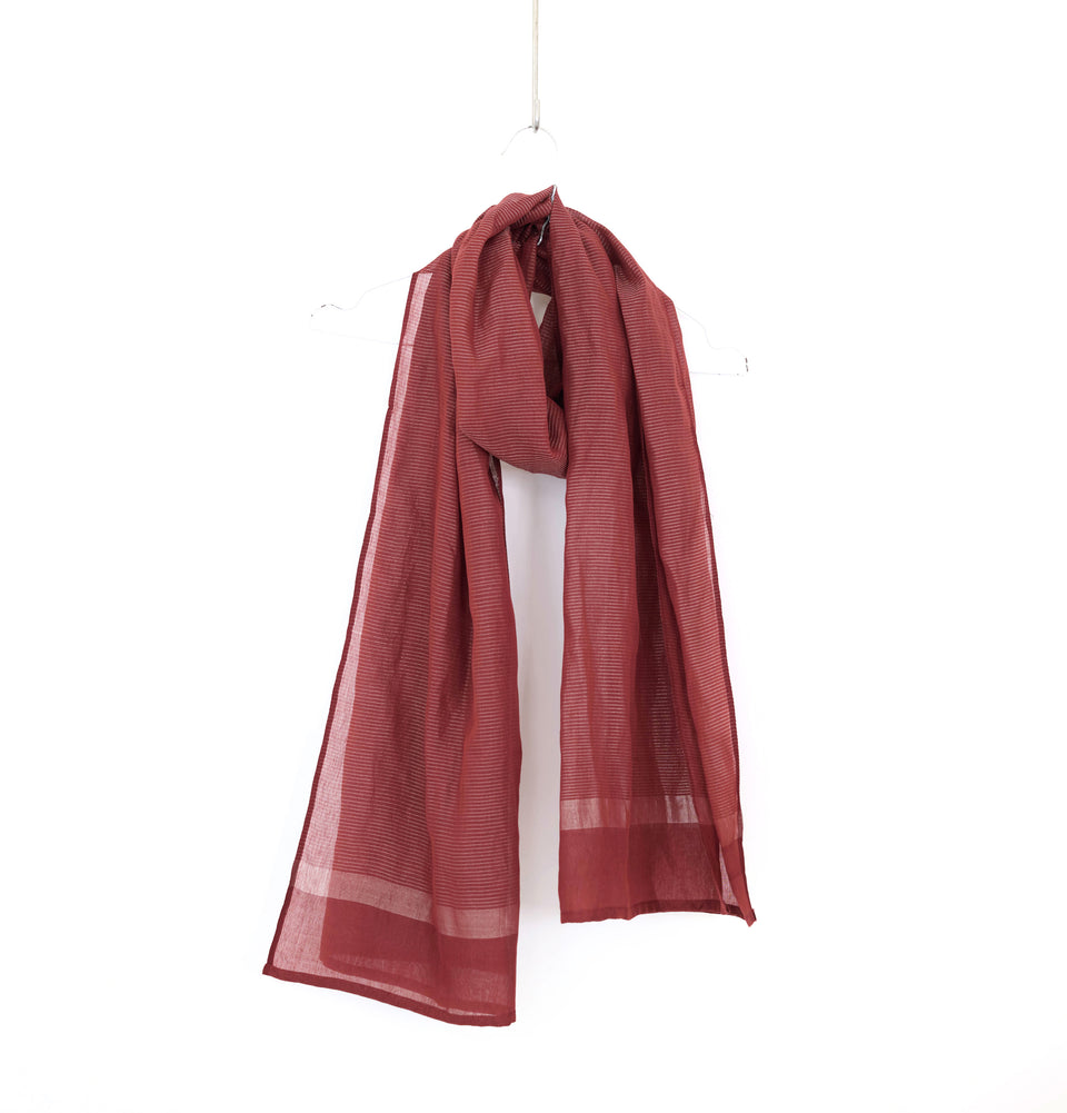 Zari Pinstripe Silver Stole