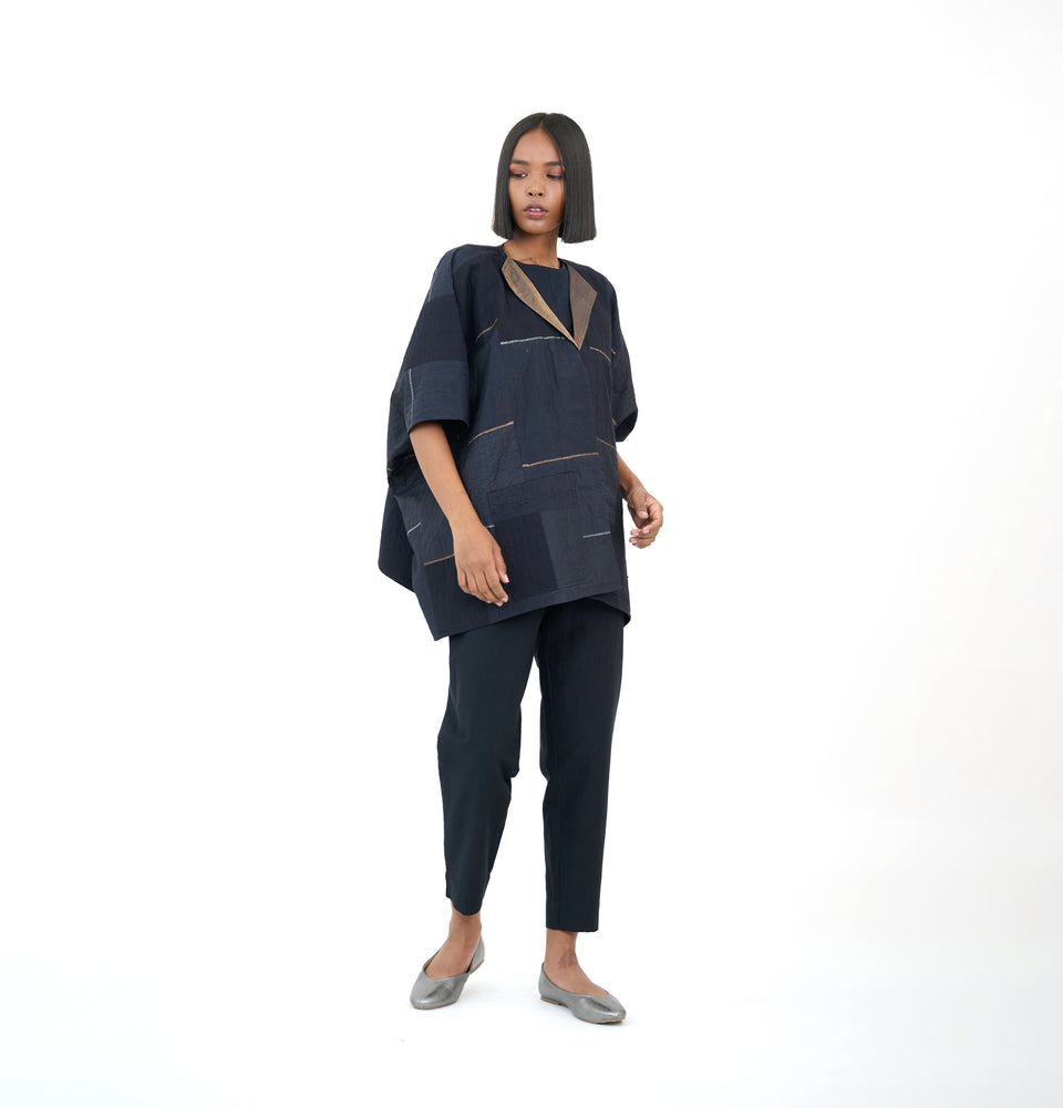 Zari Quilted Poncho