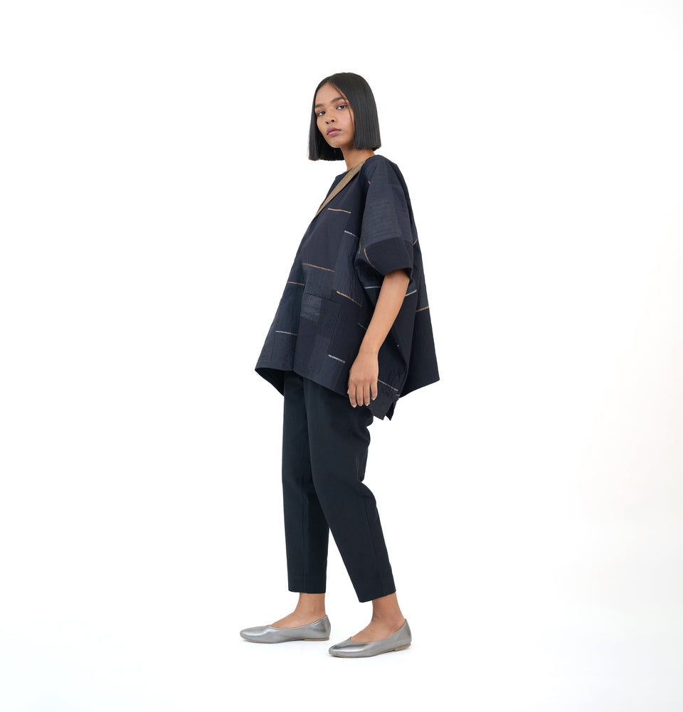 Zari Quilted Poncho