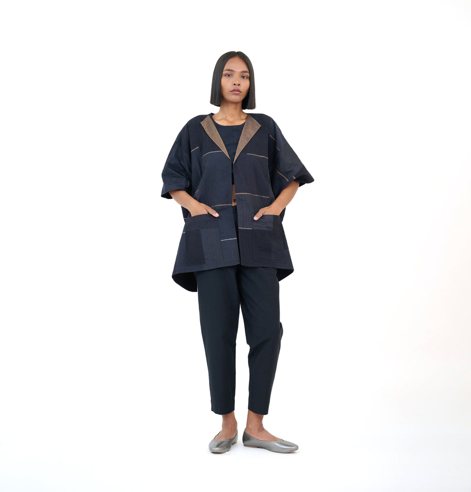 Zari Quilted Poncho