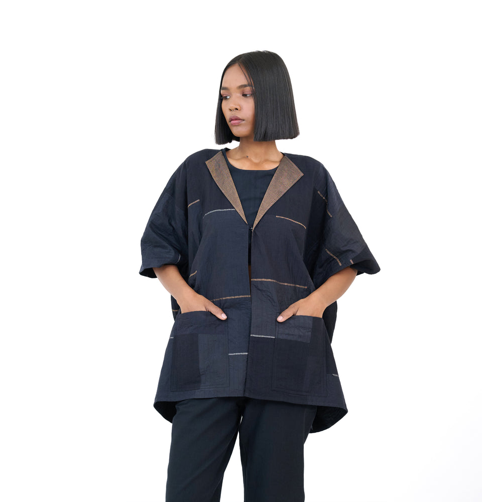 Zari Quilted Poncho