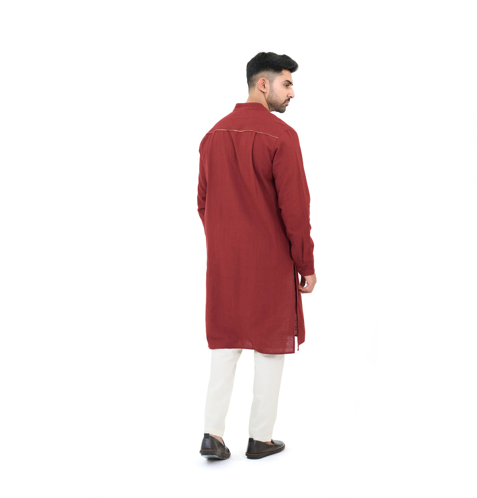 M Zari Solid Kurta