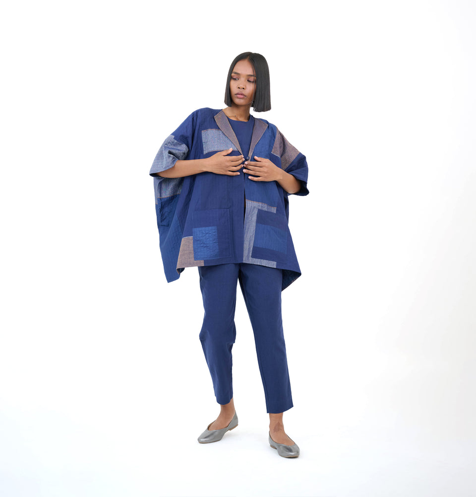 Zari Quilted Poncho