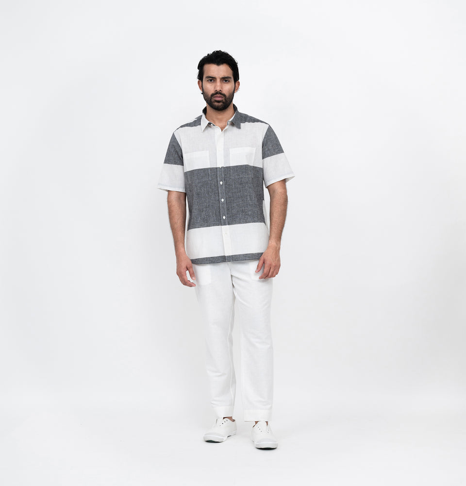 M Asymmetry Stripe Shirt